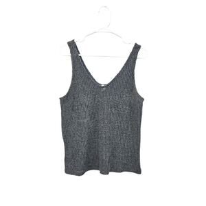 MTS Grey Knit Sleeveless Top Size Large Polyester/Rayon